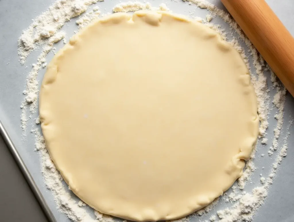  Rolling out biscuit dough for breakfast pizza crust